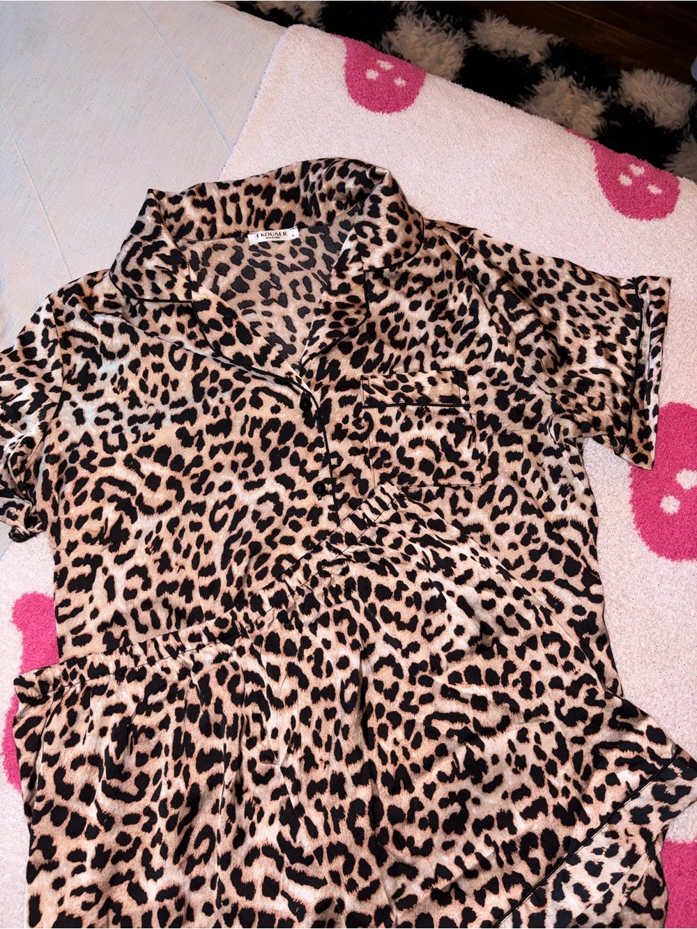 Leopard Satin Pajama Set